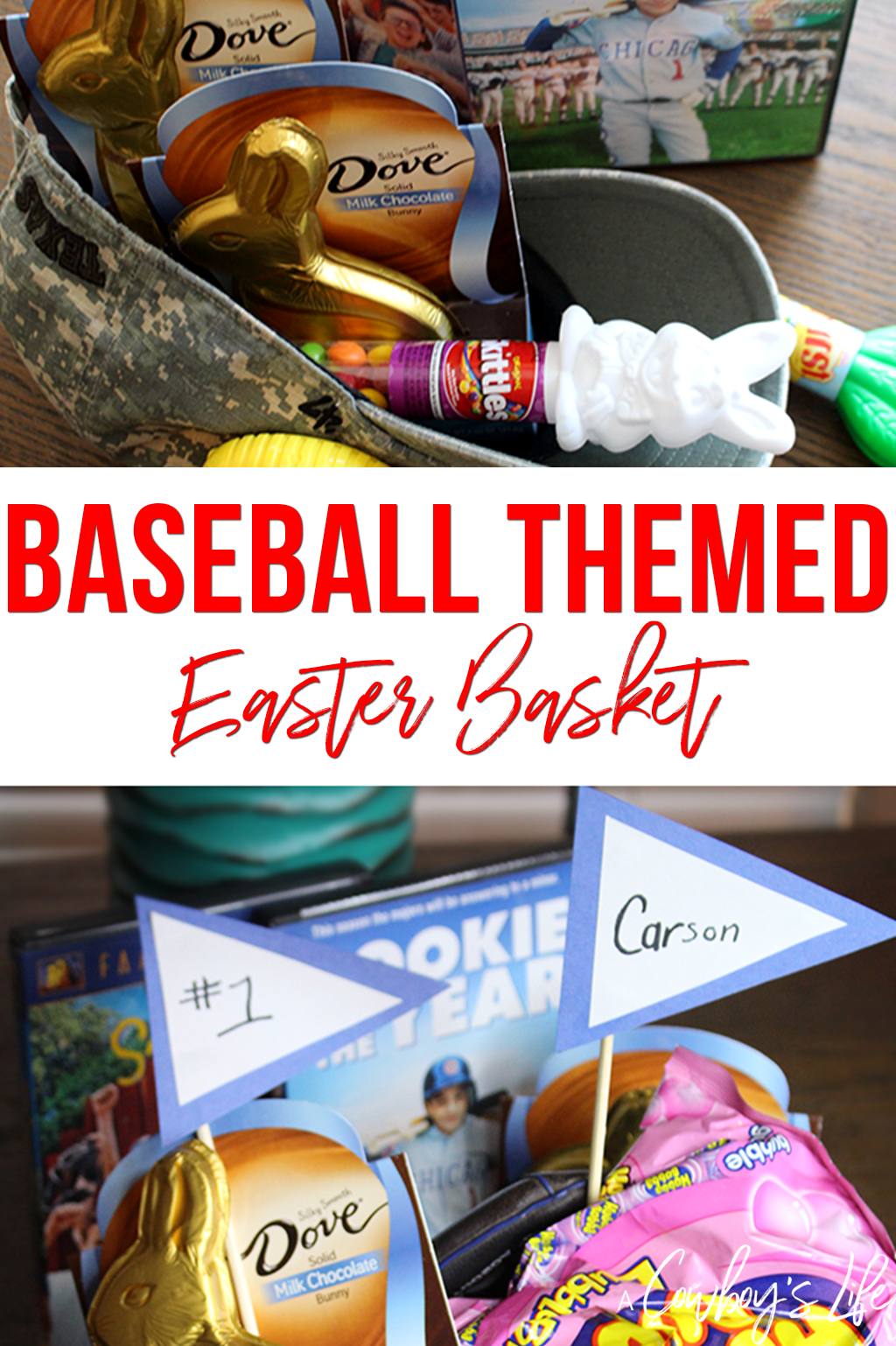 Baseball themed Easter basket #easter #easterbasket