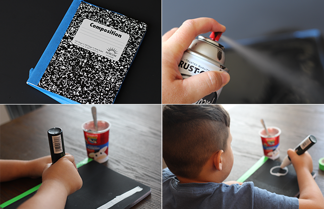 DIY chalkboard notebook | Kids Craft | Back to School | Back to School Craft #diynotebook #backtoschool #acowboyslife