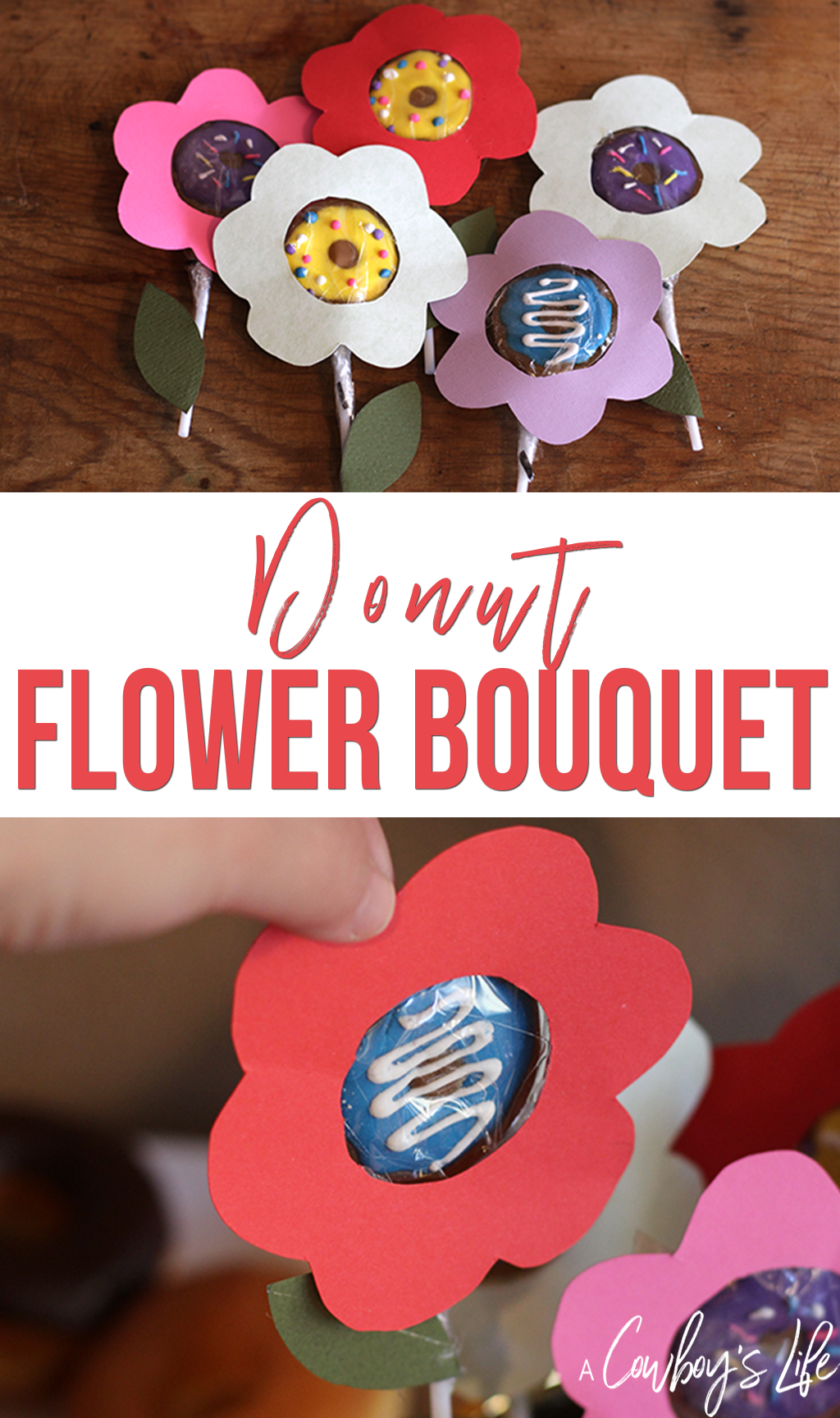 How to make a candy donut flower bouquet