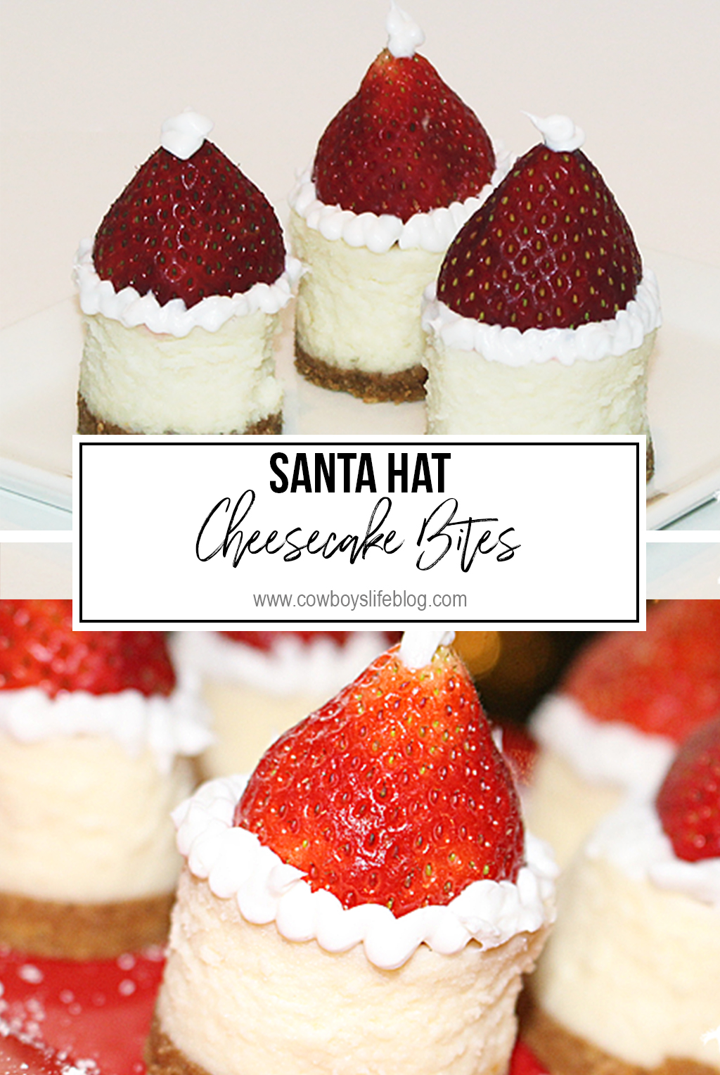 How to make santa hat cheesecake bites
