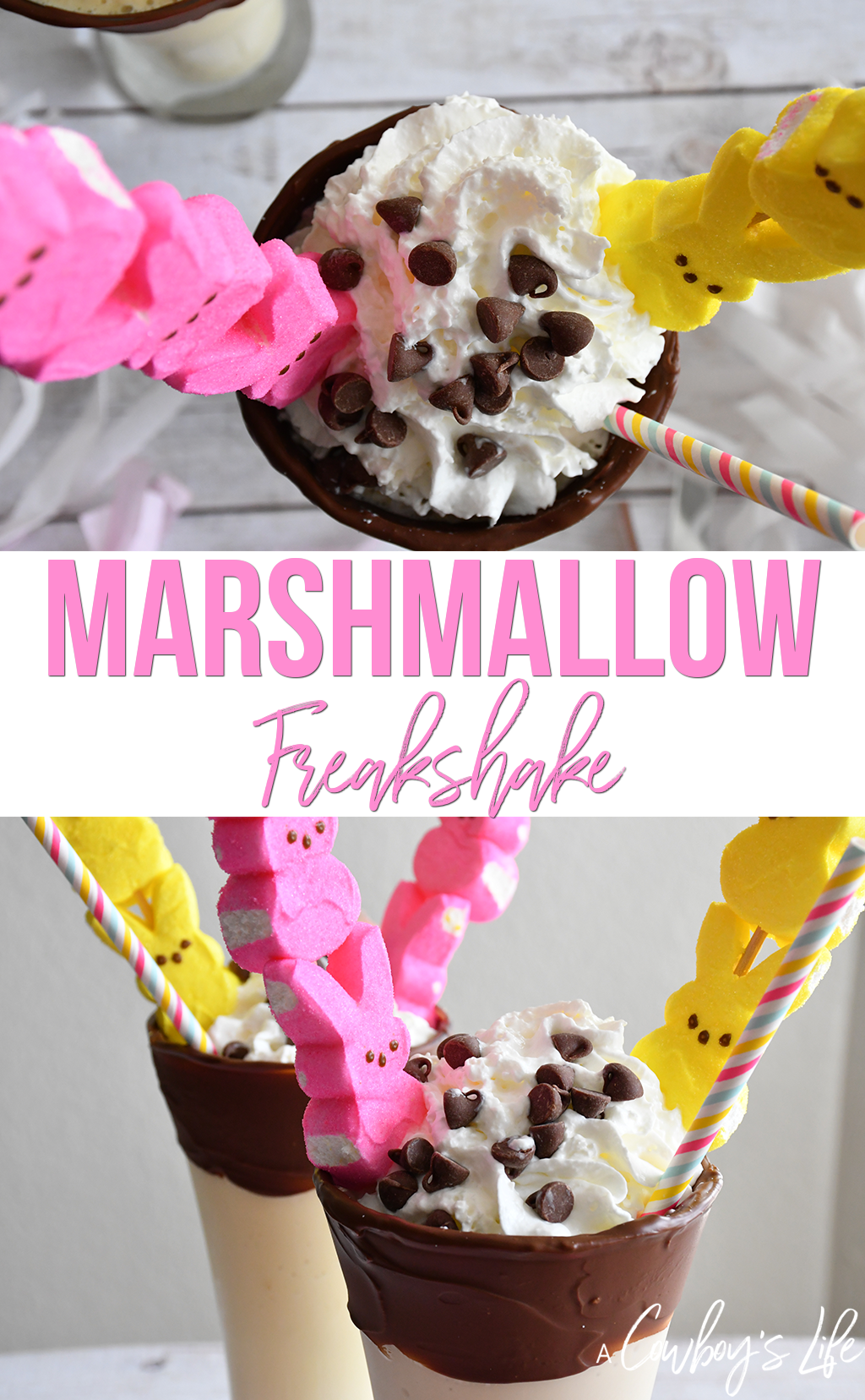 How to make PEEPS Marshmallow Freakshake #shake #milkshake #freakshake #icecream