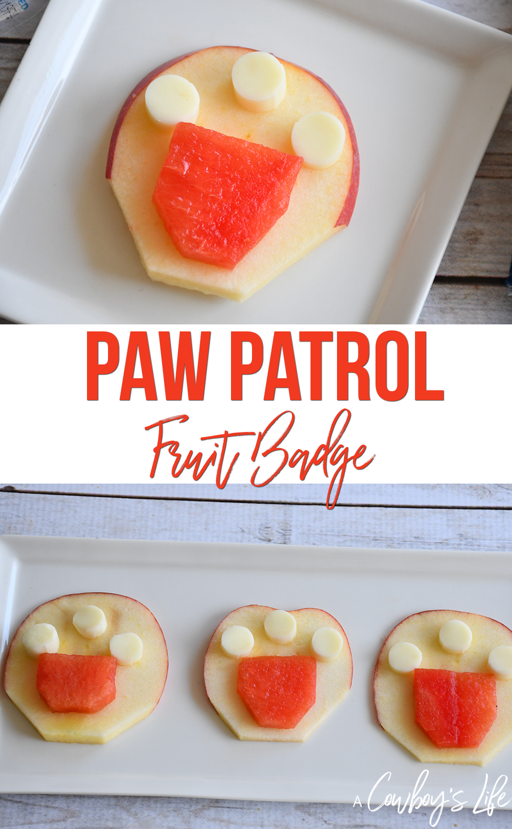 How to make a PAW Patrol Fruit Badge! #disneysnacks #pawpatrol #afterschoolsnack