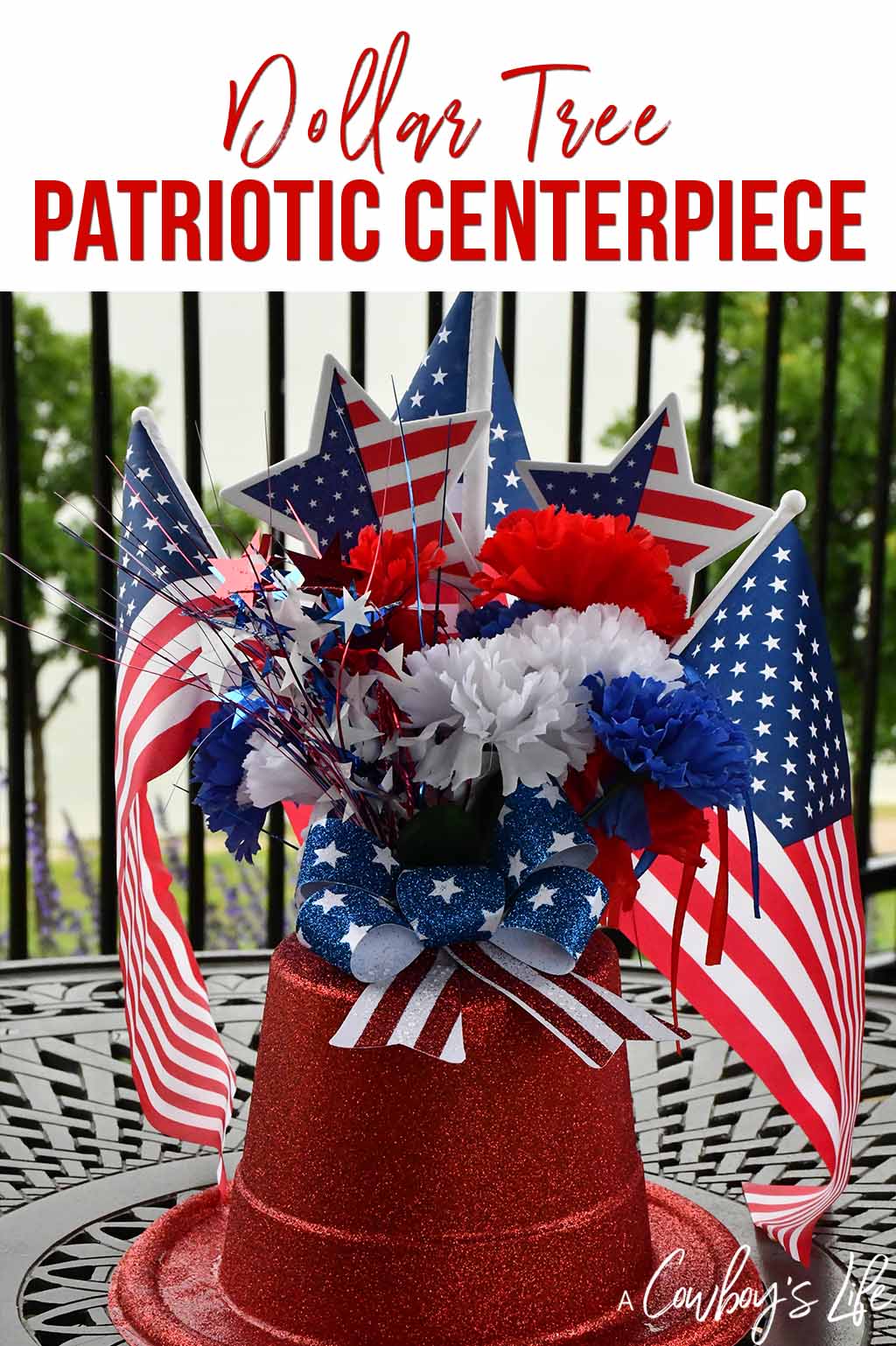 Dollar Tree Patriotic Centerpiece | 4th of July | 4th of July crafts | Independence Day | Patriotic Crafts #4thofJuly #festivecrafts #homecrafts 