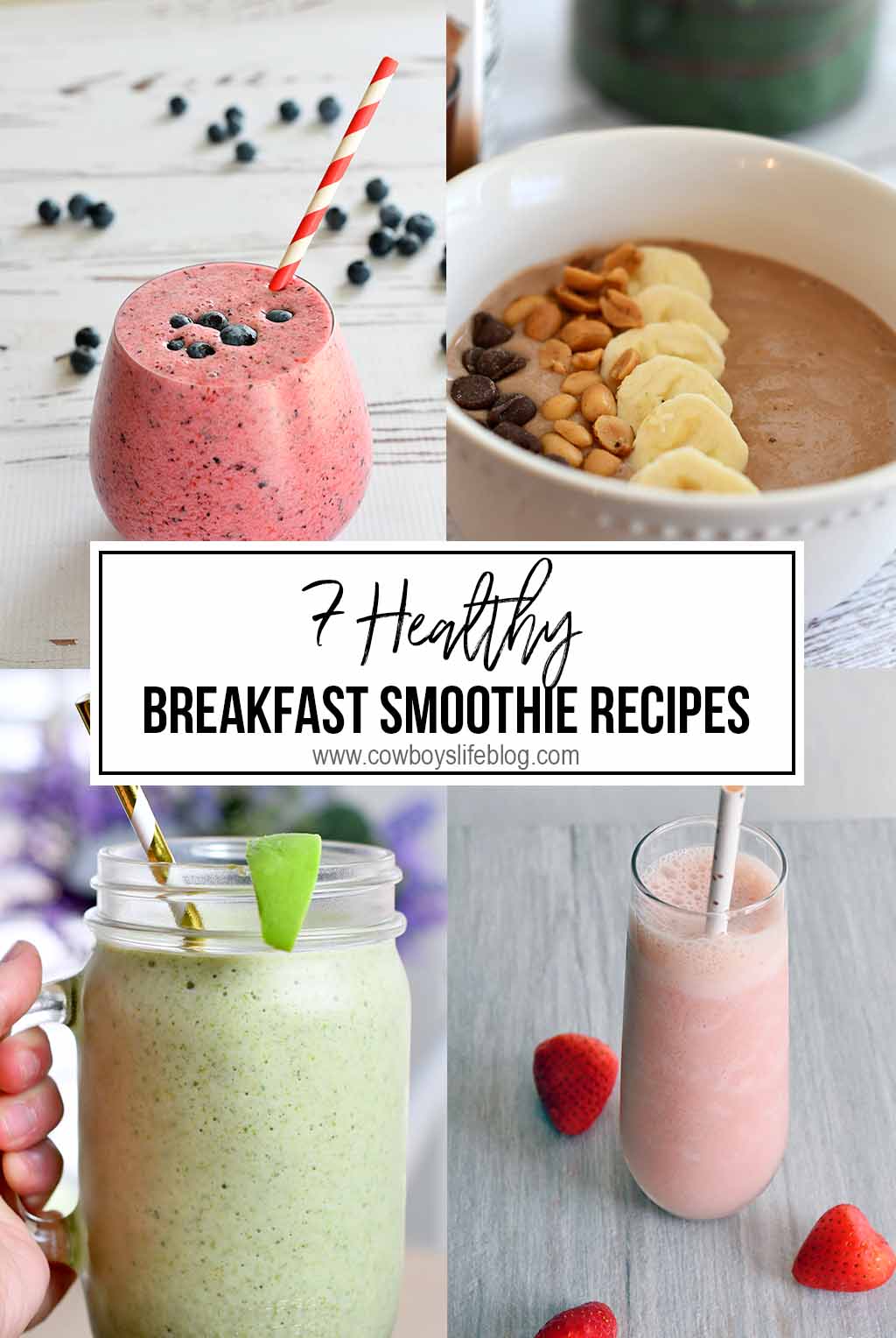 7 Healthy Breakfast Smoothies | Green Smoothies | Peanut Butter Smoothies | Avocado Smoothie #healthysmoothies #smoothies #easybreakfast