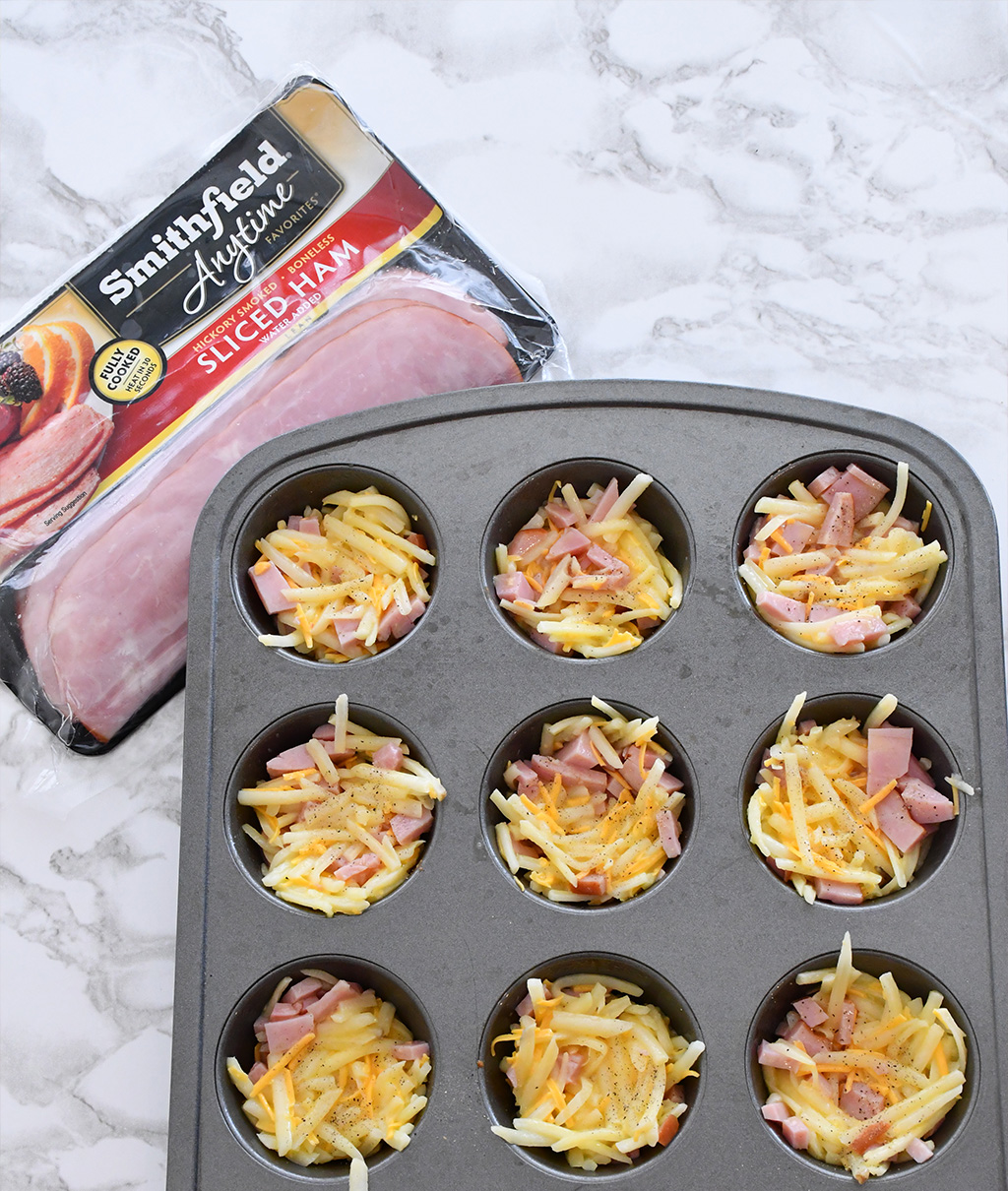 How to make Hash Brown Ham & Cheese Egg Cups