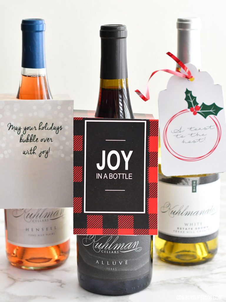 Free Printable Holiday Wine Tags - A Cowboys Life
