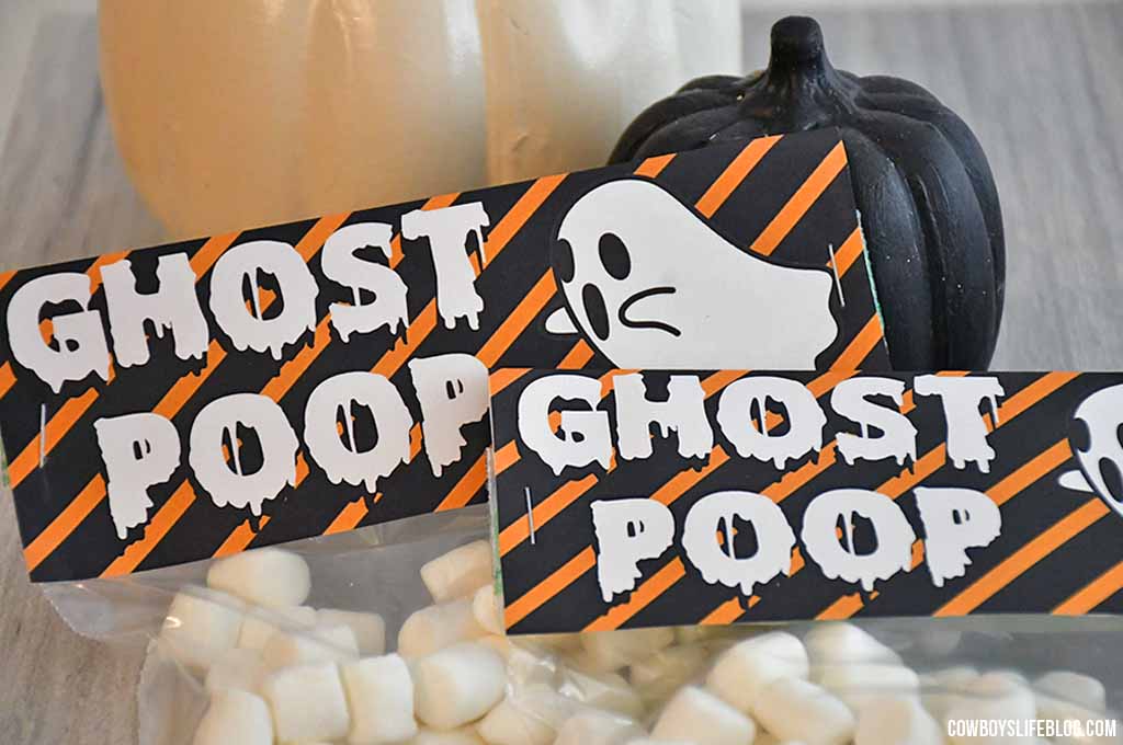 GHOST POOP TREAT BAG TOPPER WITH FREE PRINTABLE