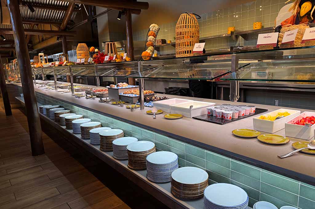 Interior of one of the restaurants at Great Wolf Lodge. 