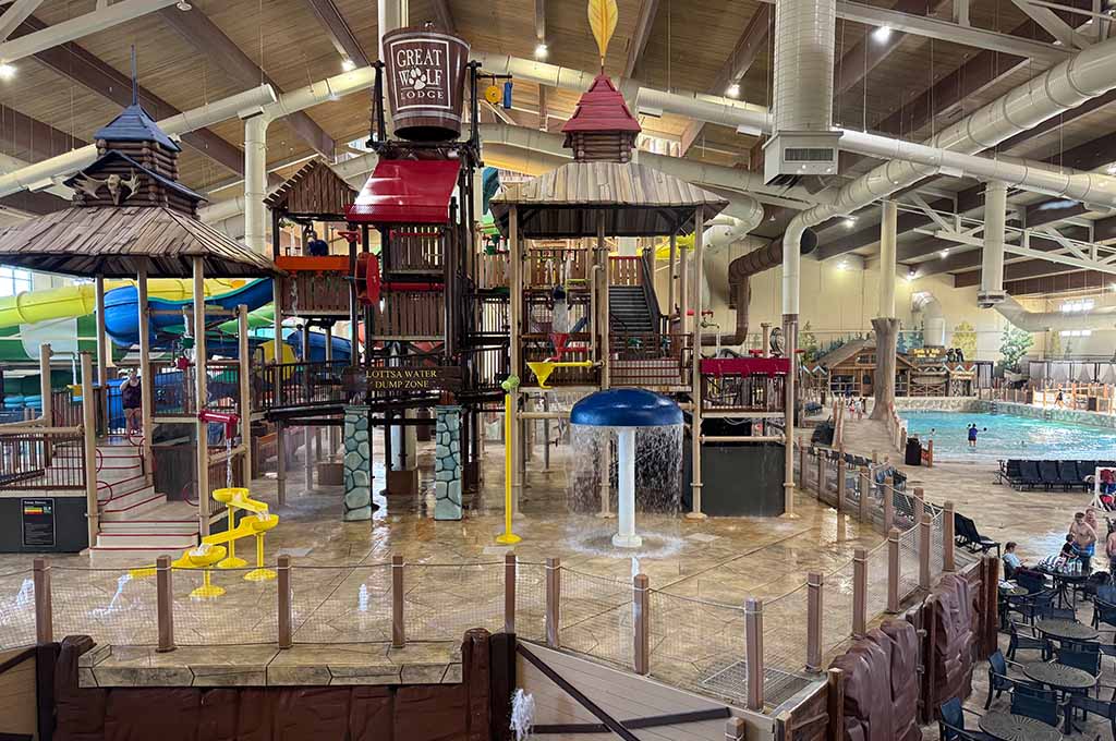 Great Wolf Lodge indoor water park offers fun for the entire family including water slides of all sizes. 