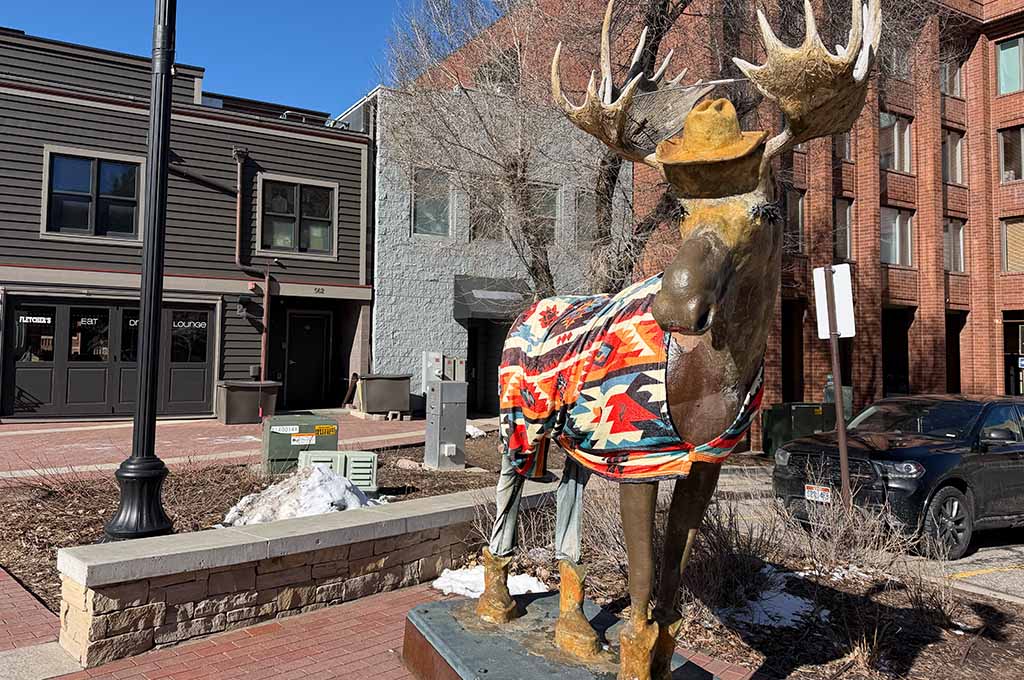 moose statue in sweater